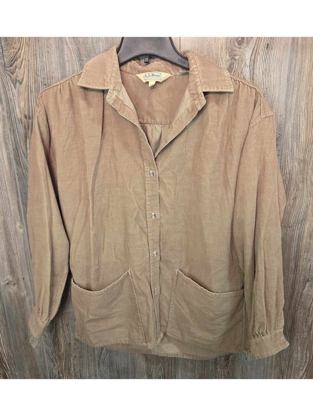 Vintage LL Bean Corduroy Light Field Jacket Shacket Size Small Button Front
